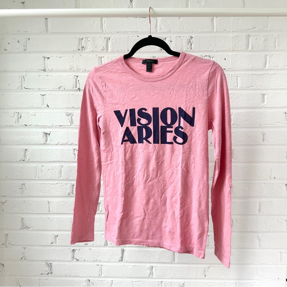 J. Crew “Vision Aries” Horoscope Pink Long Sleeve T Shirt - FITS LIKE XS